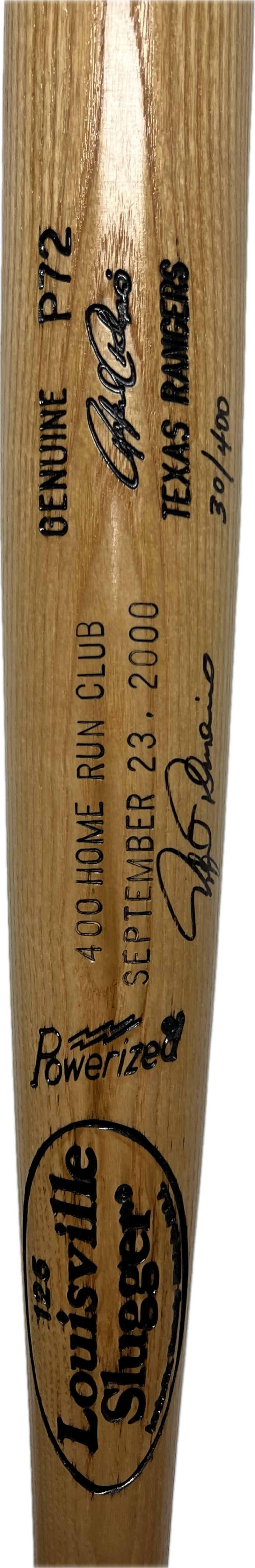 Rafael Palmeiro Autograph Texas Rangers 30/400 Home Run Club Baseball Bat Authentic Image 3