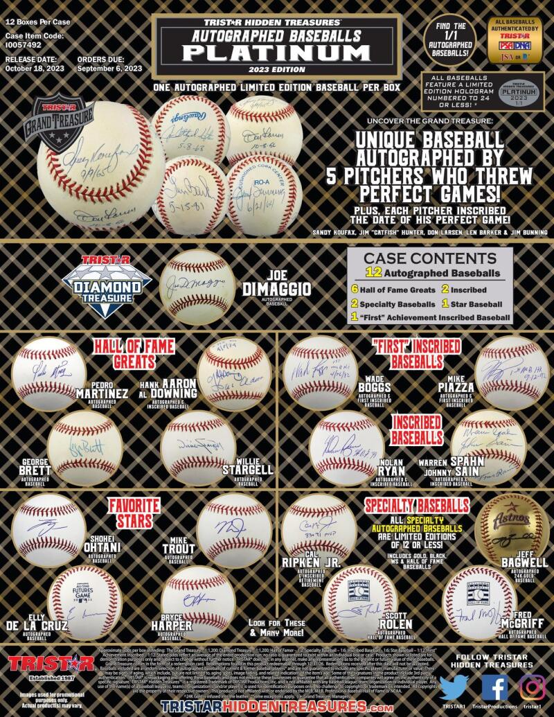 2023 TriStar Hidden Treasures Platinum Autographed Baseball Hobby Box Image 3