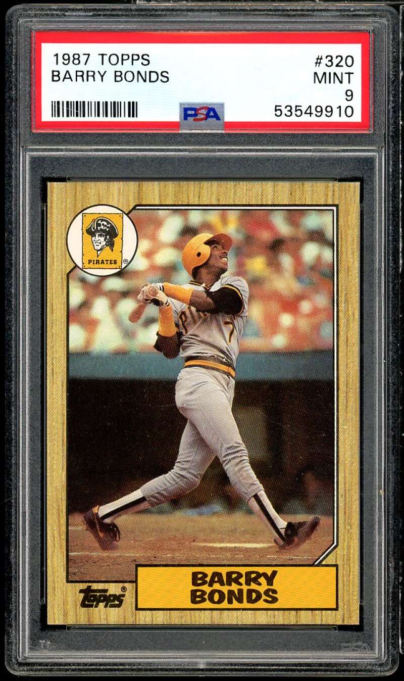 Barry Bonds Rookie Card 1987 Topps #320 PSA 9 Image 1