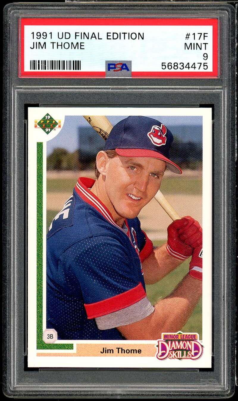 Jim Thome Rookie Card 1991 Upper Deck Final Edition #17F PSA 9 Image 1