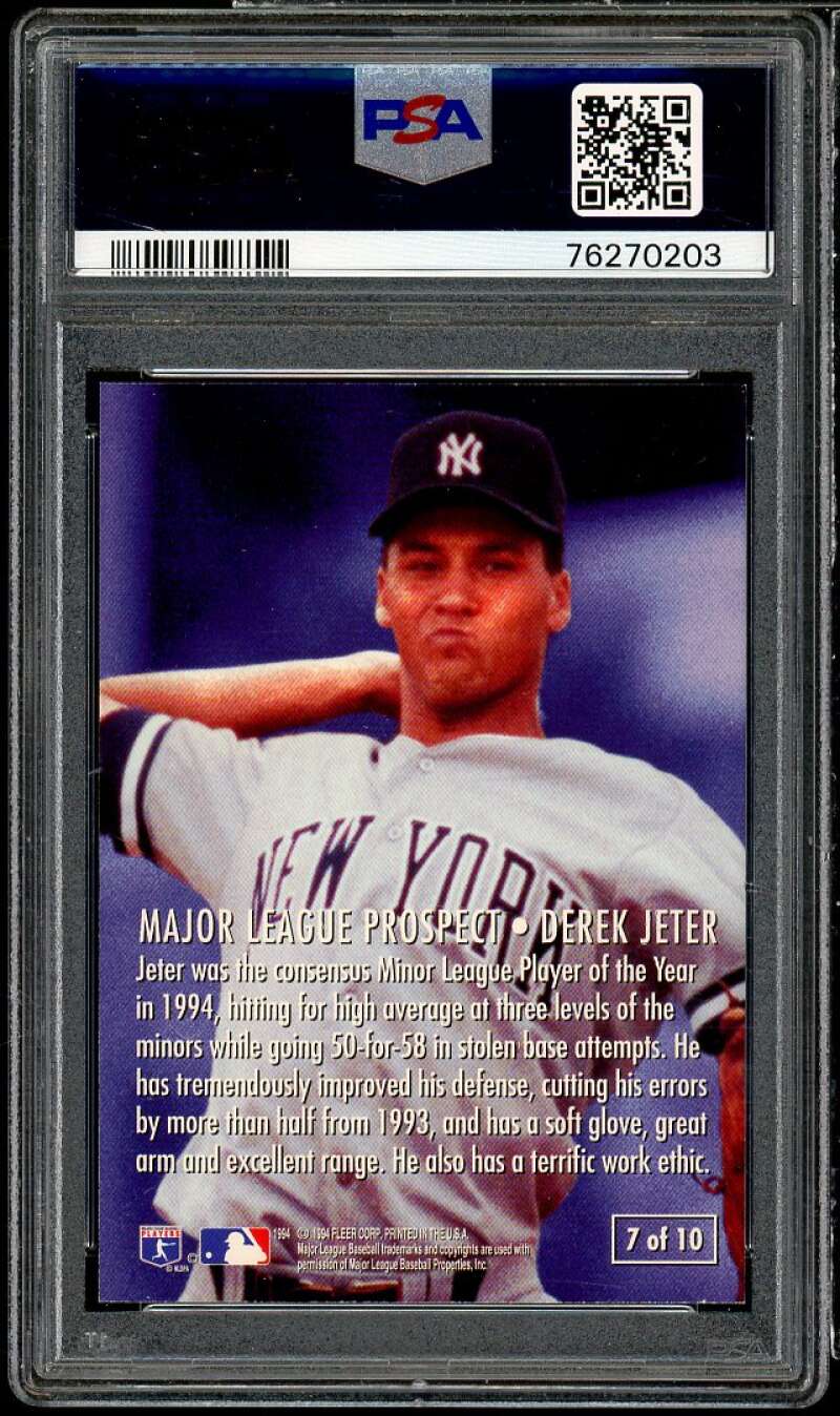 Derek Jeter Rookie Card 1995 Fleer M.L. Prospects #7 PSA 9 Image 2