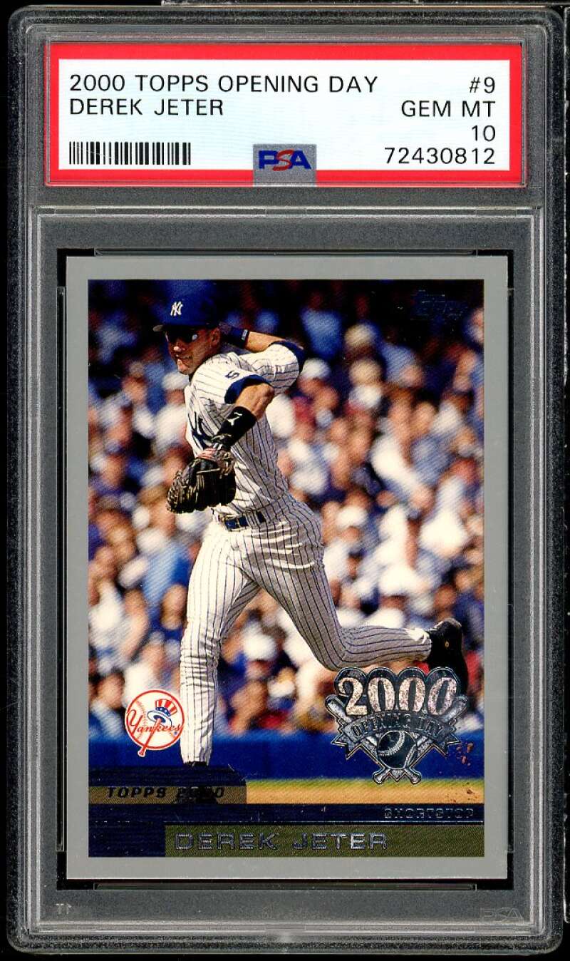 Derek Jeter Card 2000 Topps Opening Day #9 PSA 10 Image 1