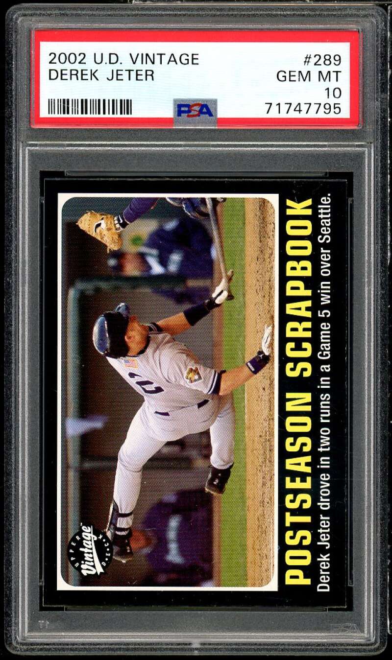 Derek Jeter Card 2002 Upper Deck Vintage #289 PSA 10 Image 1