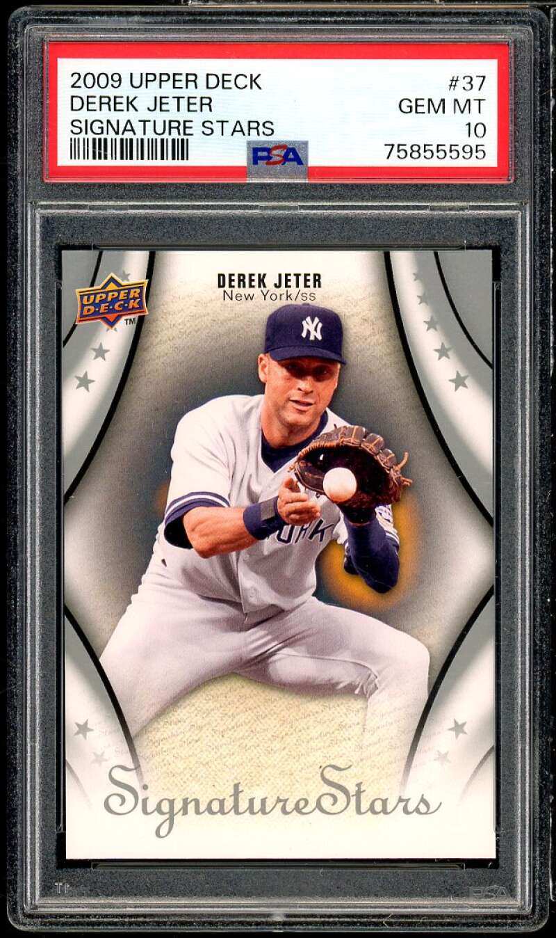 Derek Jeter Rookie Card 2009 Upper Deck Signature Stars #37 PSA 10 Image 1