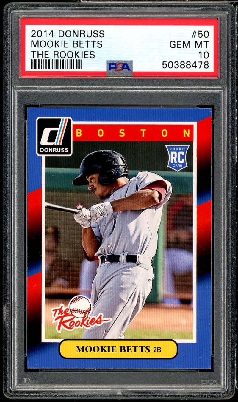 Mookie Betts Rookie Card 2014 Donruss The Rookies #50 PSA 10 Image 1