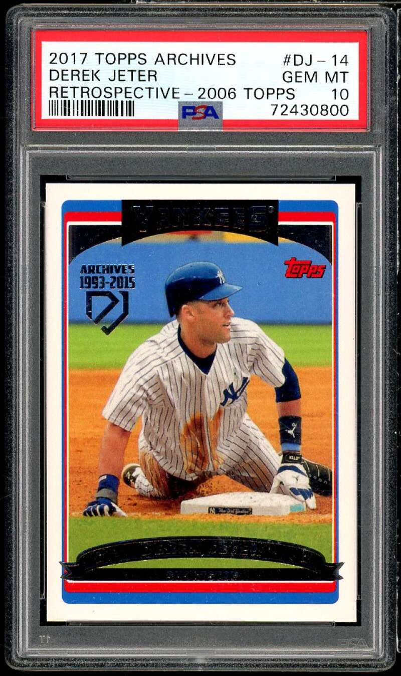 Derek Jeter Card 2017 Topps Archives Derek Jeter Retrospective 2006 #14 PSA 10 Image 1