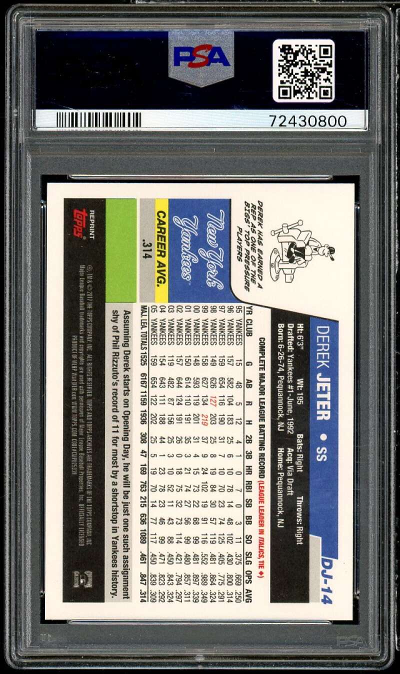 Derek Jeter Card 2017 Topps Archives Derek Jeter Retrospective 2006 #14 PSA 10 Image 2