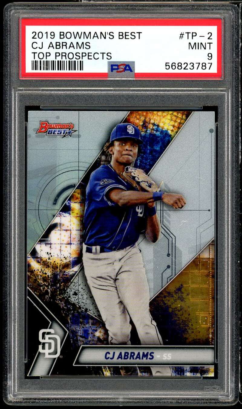 CJ Abrams Rookie Card 2019 Bowman's Best Top Prospects #TP-2 PSA 9 Image 1