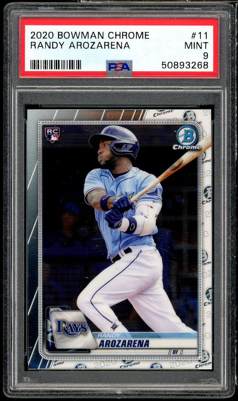 Randy Arozarena Rookie Card 2020 Bowman Chrome #11 PSA 9 Image 1