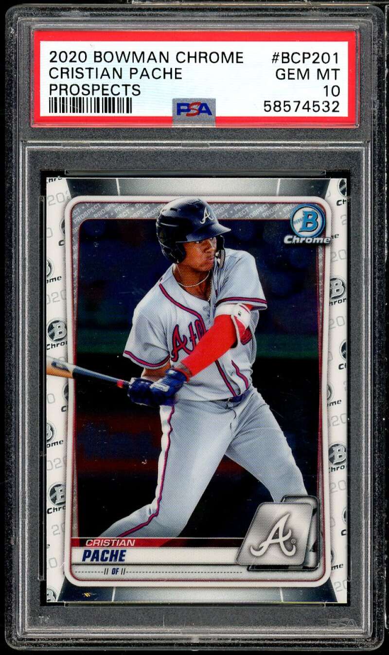 Christian Pache Rookie Card 2020 Bowman Chrome Prospects #BCP-201 PSA 10 Image 1