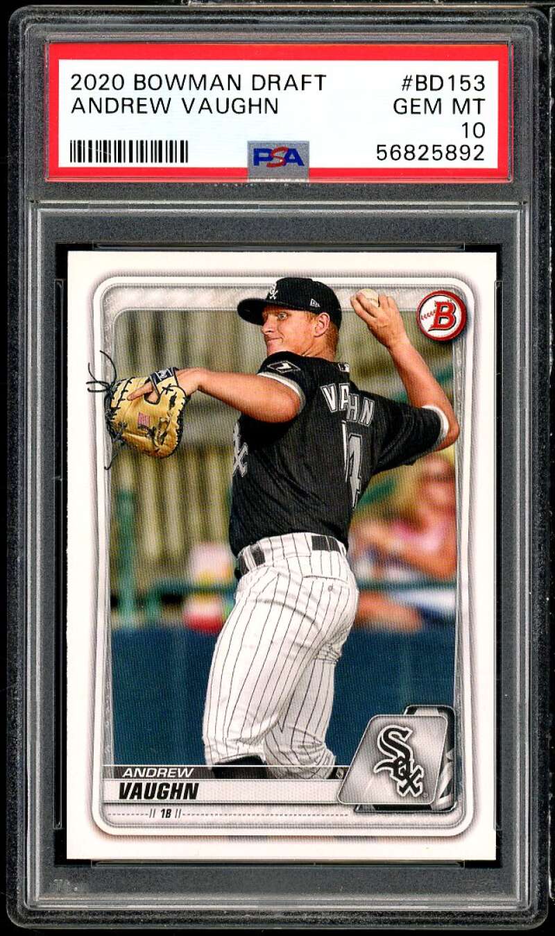 Andrew Vaughn Rookie Card 2020 Bowman Draft #BD-153 PSA 10 Image 1