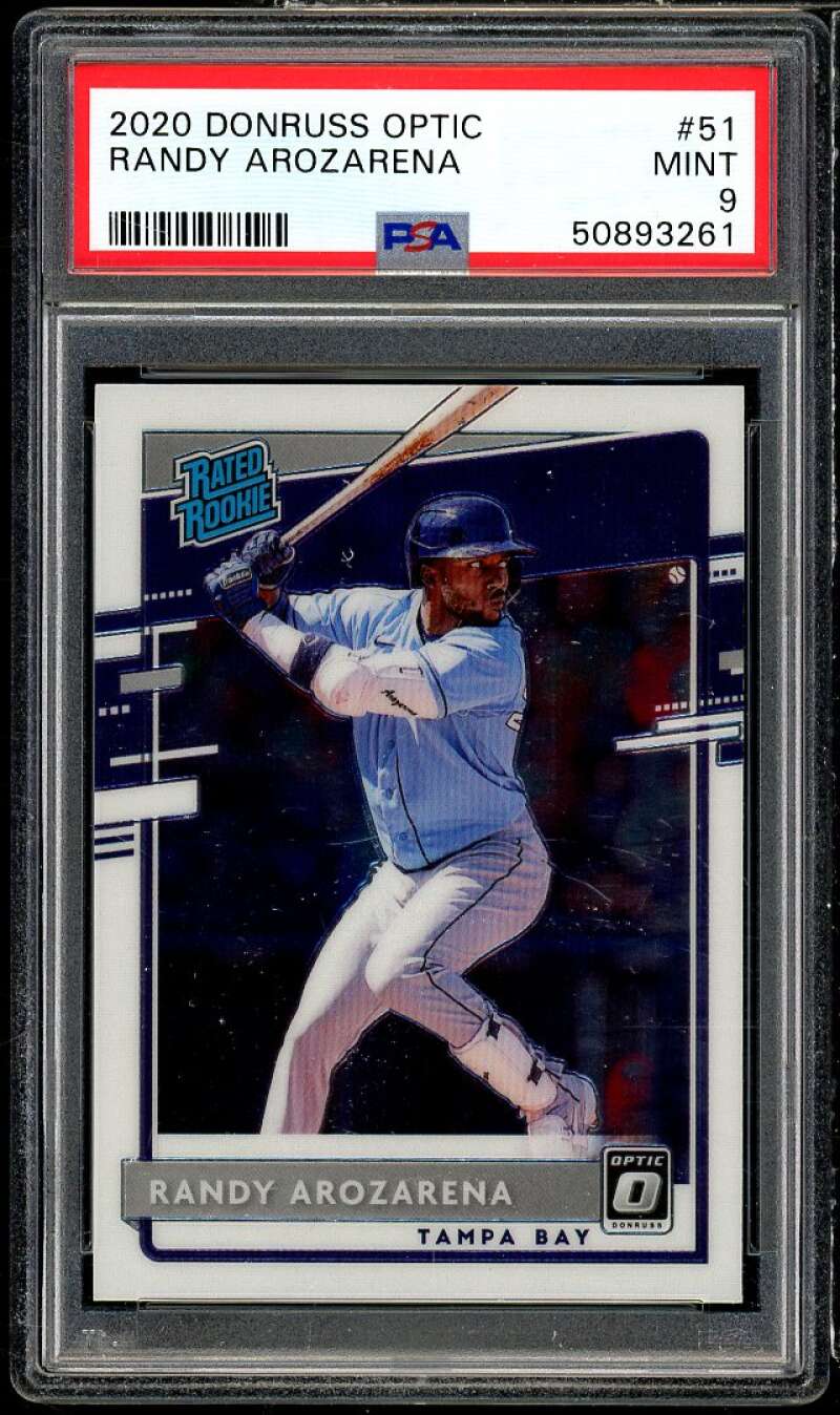 Randy Arozarena Rookie Card 2020 Donruss Optic #51 PSA 9 Image 1