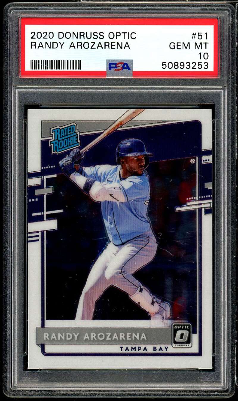 Randy Arozarena Rookie Card 2020 Donruss Optic #51 PSA 10 Image 1