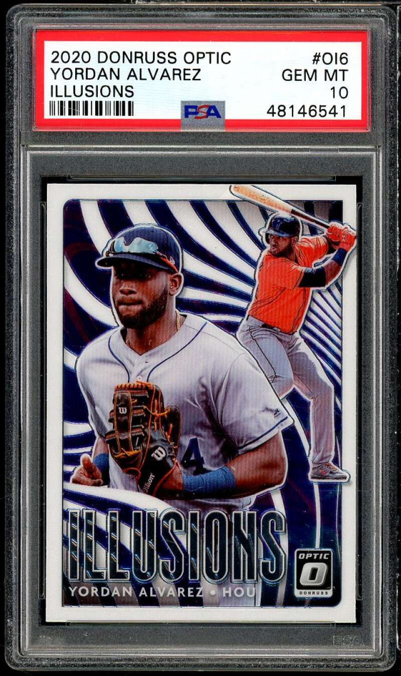 Yordan Alvarez Rookie Card 2020 Donruss Optic Illusions #O16 PSA 10 Image 1