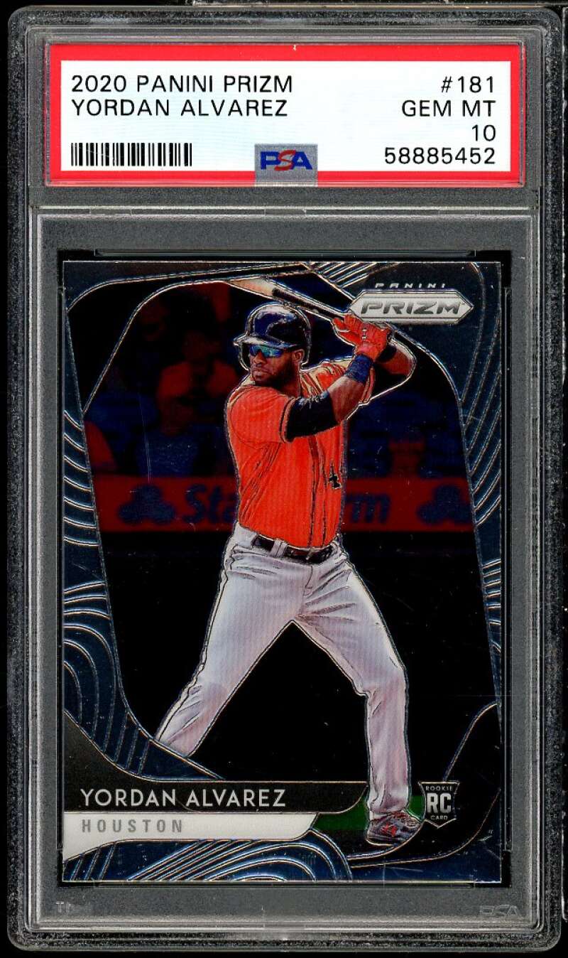 Yordan Alvarez Rookie Card 2020 Panini Prizm #181 PSA 10 Image 1