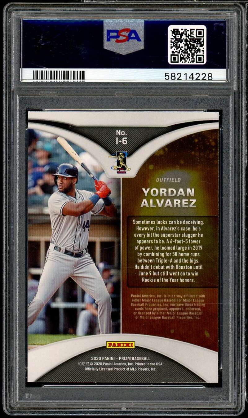 Yordan Alvarez Rookie Card 2020 Panini Prizm Illumination #16 PSA 10 Image 2