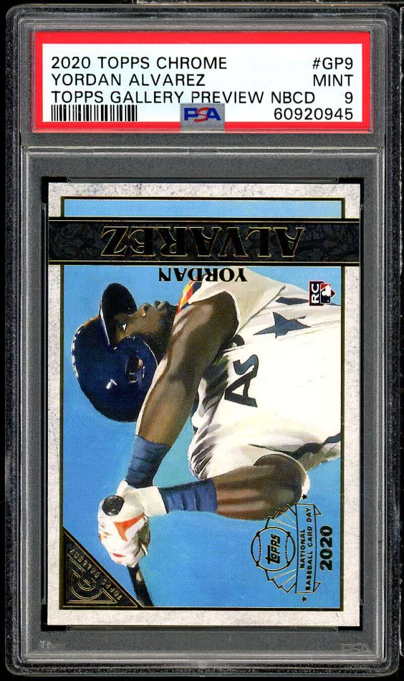 Yordan Alvarez Rookie Card 2020 Topps Chrome Gallery NBCD Preview #GP-9 PSA 9 Image 1