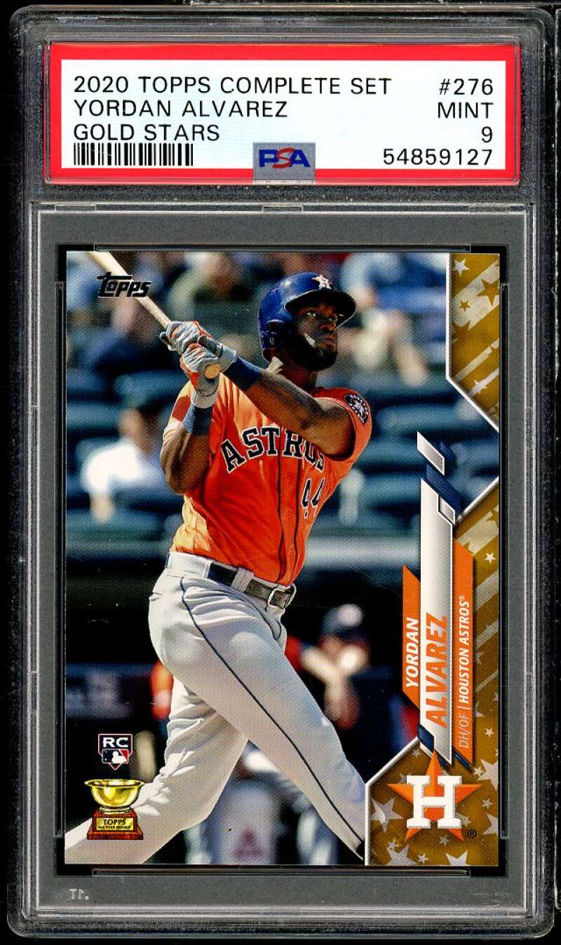 Yordan Alvarez Rookie Card 2020 Topps Complete Set Gold Stars #276 PSA 9 Image 1