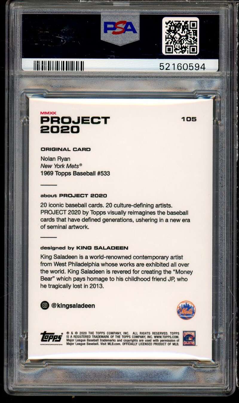 Nolan Ryan Card 2020 Topps Project 2020 #105 PSA 9 Image 2