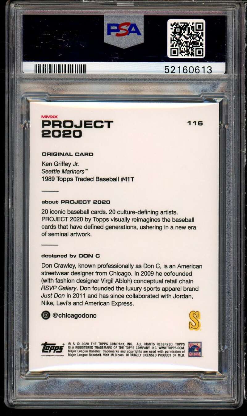 Ken Griffey Jr. Card 2020 Topps Project 2020 #116 PSA 8 Image 2