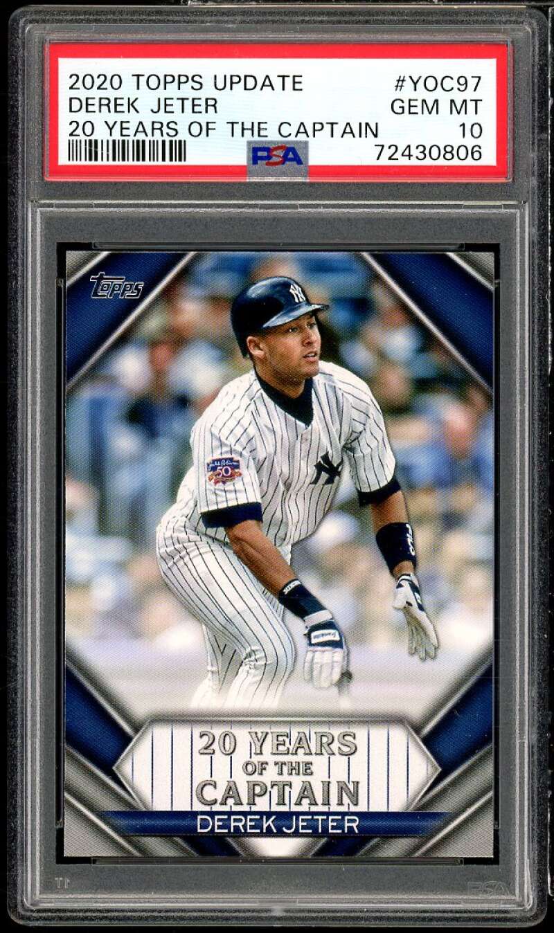 Derek Jeter Card 2020 Topps Update 20 Years of The Captain #YOC-97 PSA 10 Image 1