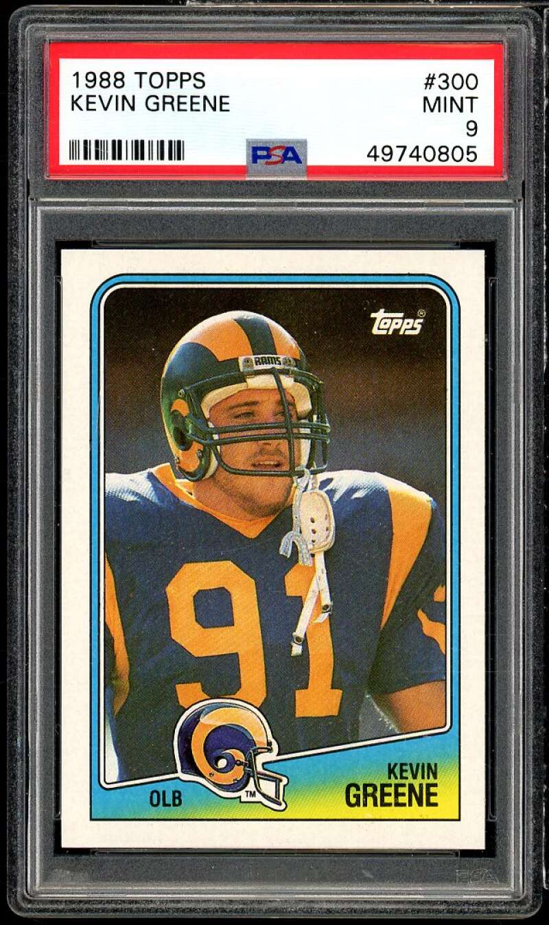 Kevin Greene Rookie Card 1988 Topps #300 PSA 9 Image 1