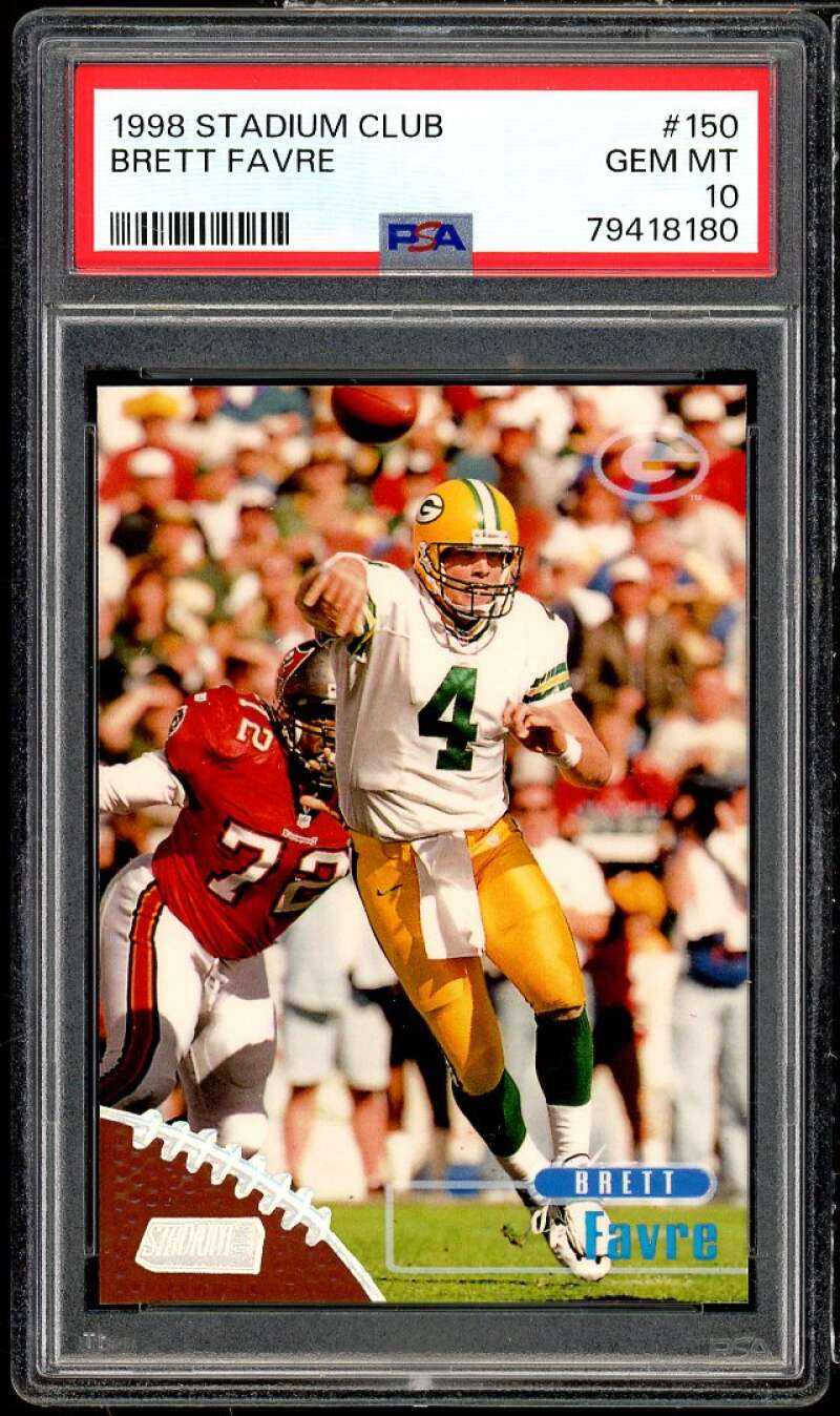 Brett Favre Card 1998 Stadium Club #150 PSA 10 Image 1