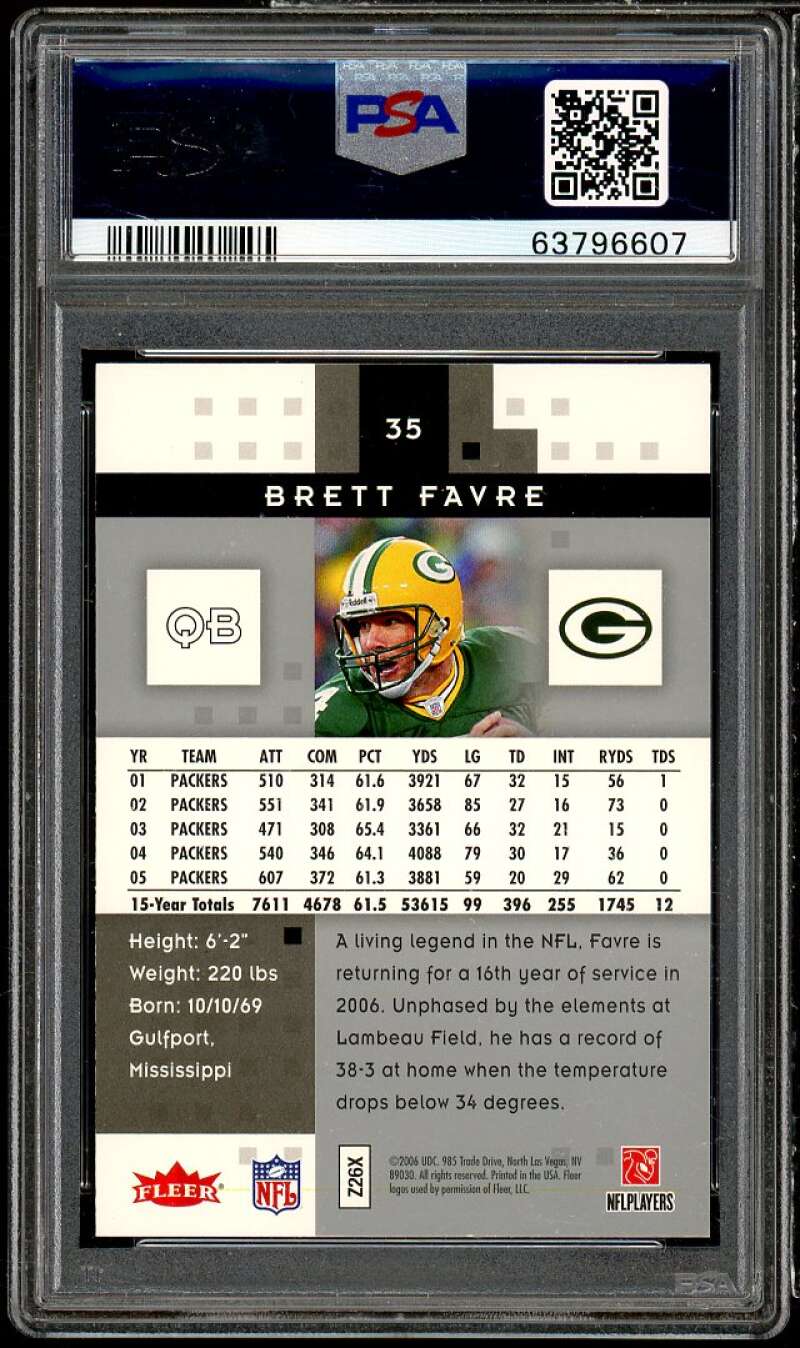 Brett Favre Card 2006 Fleer Hot Prospects #35 PSA 10 Image 2