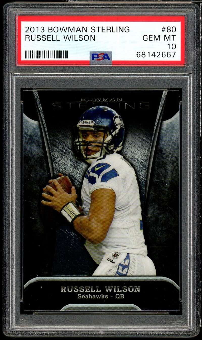 Russell Wilson Card 2013 Bowman Sterling #80 PSA 10 Image 1