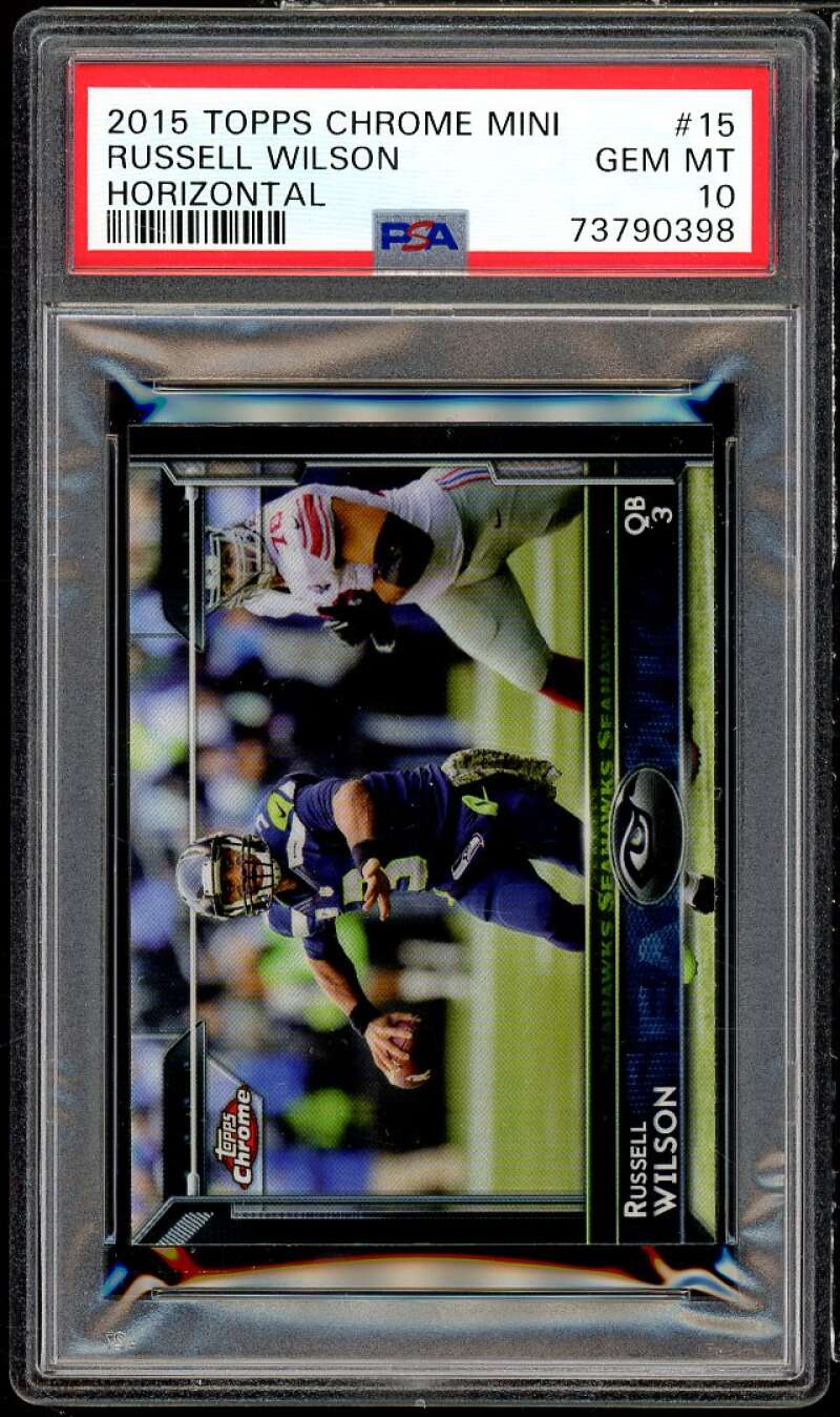 Russell Wilson Card 2015 Topps Chrome Mini #15 PSA 10 Image 1