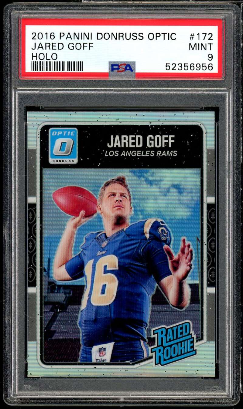 Jared Goff Rookie Card 2016 Panini Donruss Optic Holo #172 PSA 9 Image 1