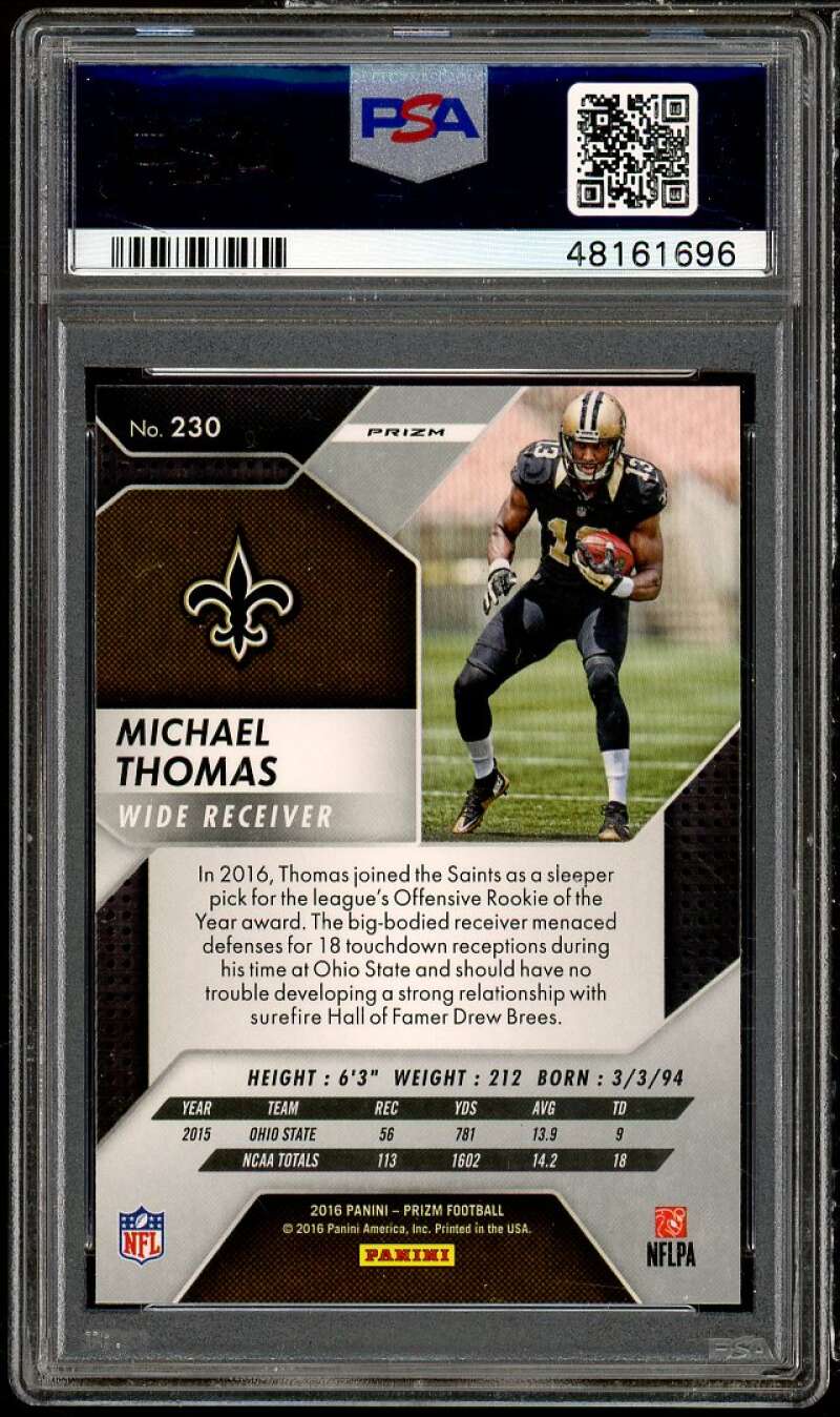 Michael Thomas Rookie Card 2016 Panini Prizm Prizm #230 PSA 10 Image 2