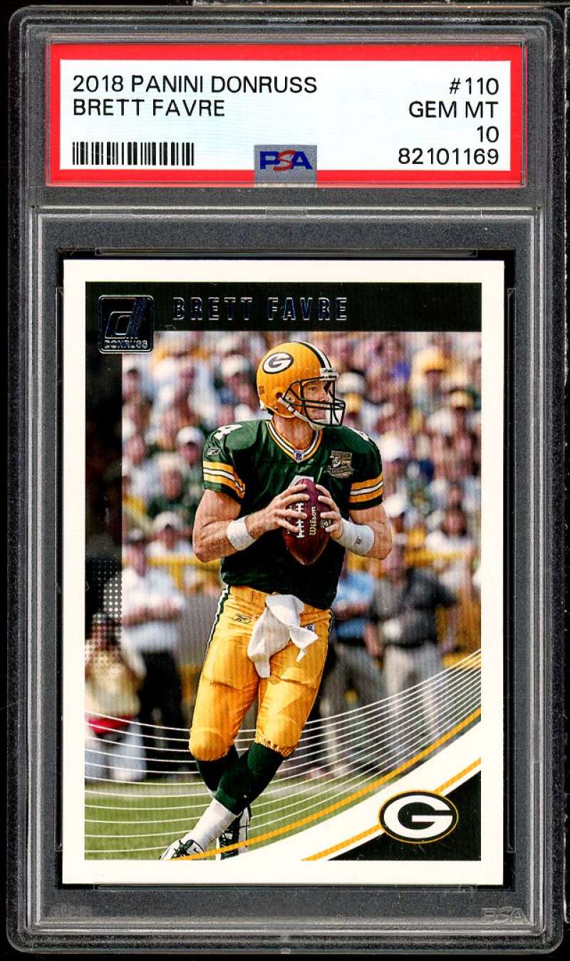 Brett Favre Card 2018 Donruss #110 PSA 10 Image 1