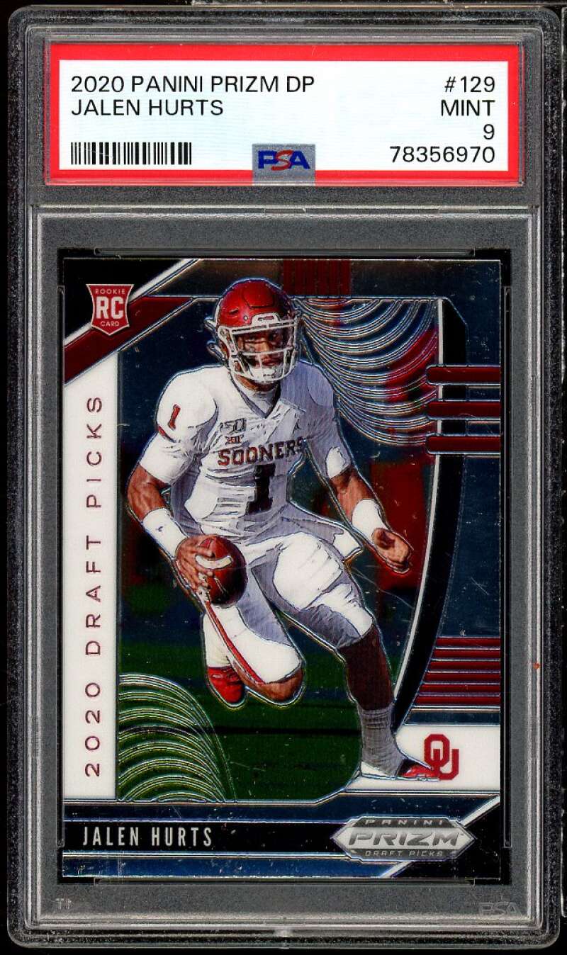 Jalen Hurts Rookie Card 2020 Panini Prizm Draft Picks #129 PSA 9 Image 1