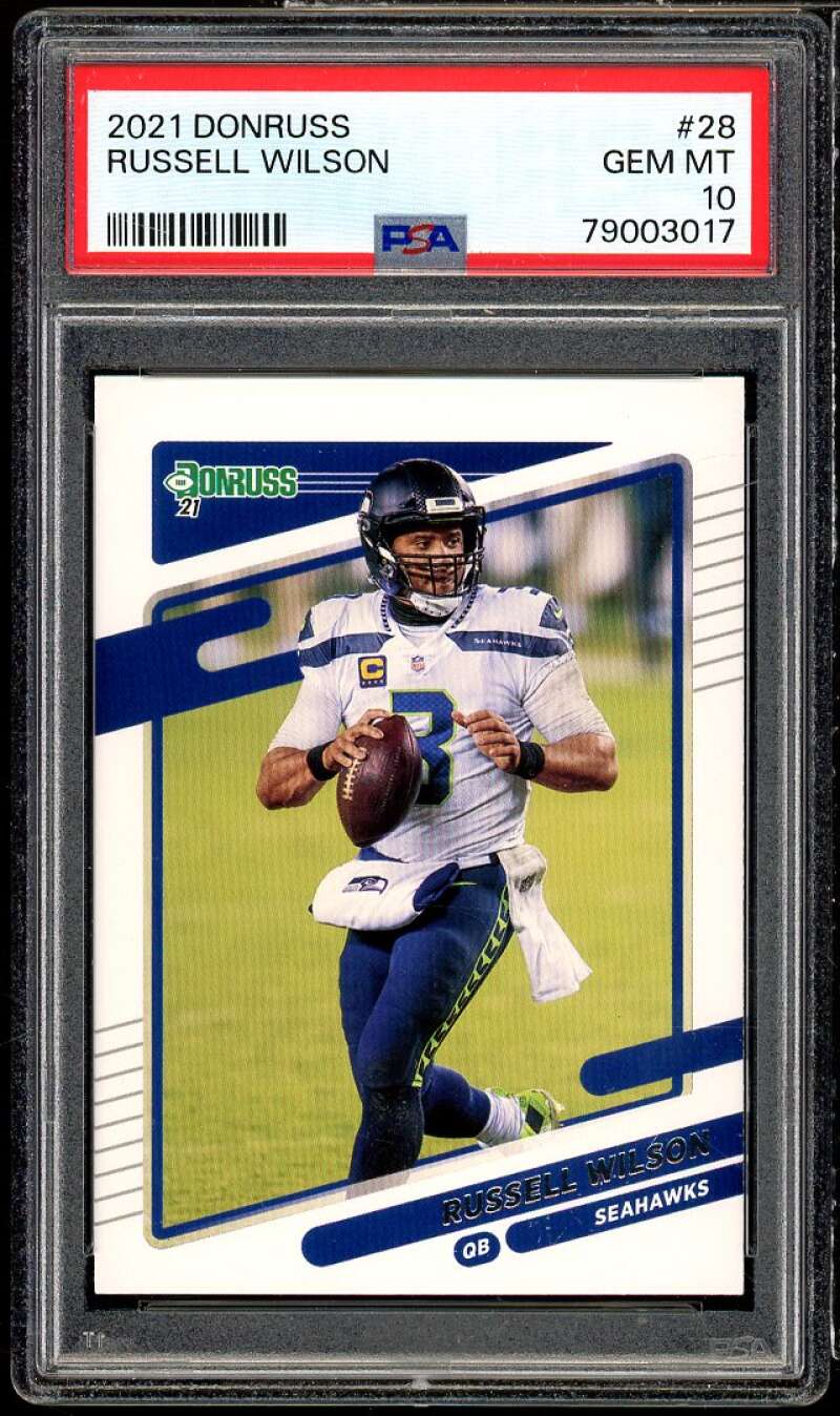 Russell Wilson Card 2021 Donruss #28 PSA 10 Image 1