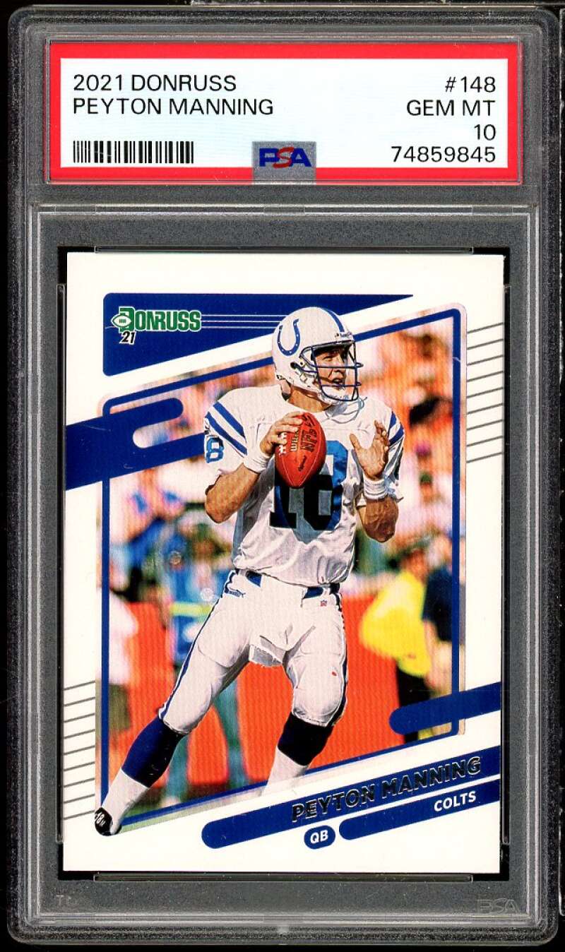 Peyton Manning Card 2021 Donruss #148 PSA 10 Image 1