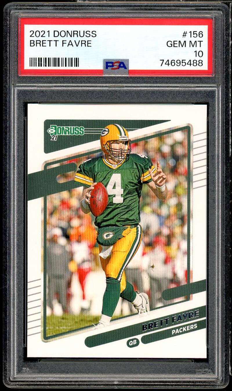 Brett Favre Card 2021 Donruss #156 PSA 10 Image 1