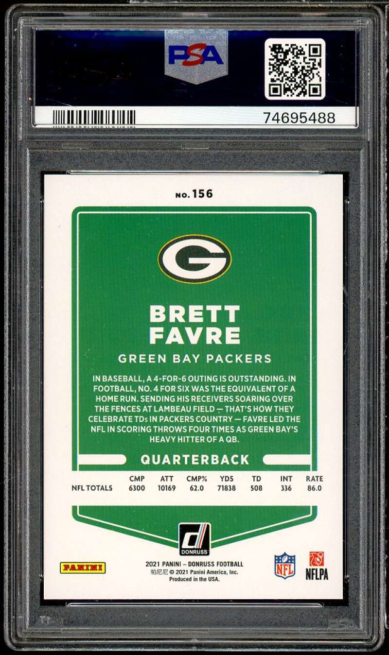 Brett Favre Card 2021 Donruss #156 PSA 10 Image 2