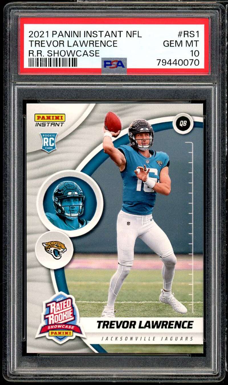 Trevor Lawrence Rookie Card 2021 Panini Instant NFL R.R. Showcase #RS1 PSA 10 Image 1