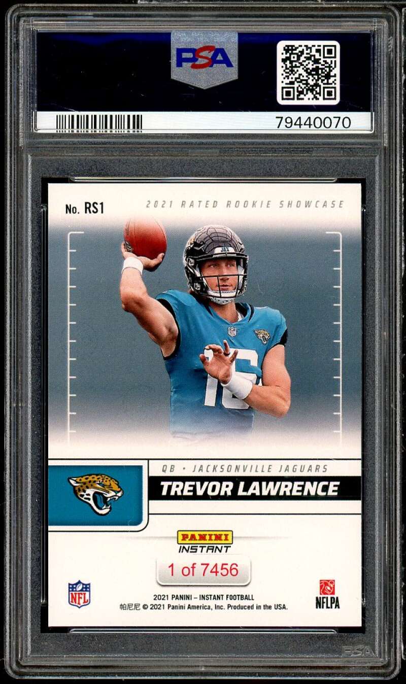 Trevor Lawrence Rookie Card 2021 Panini Instant NFL R.R. Showcase #RS1 PSA 10 Image 2