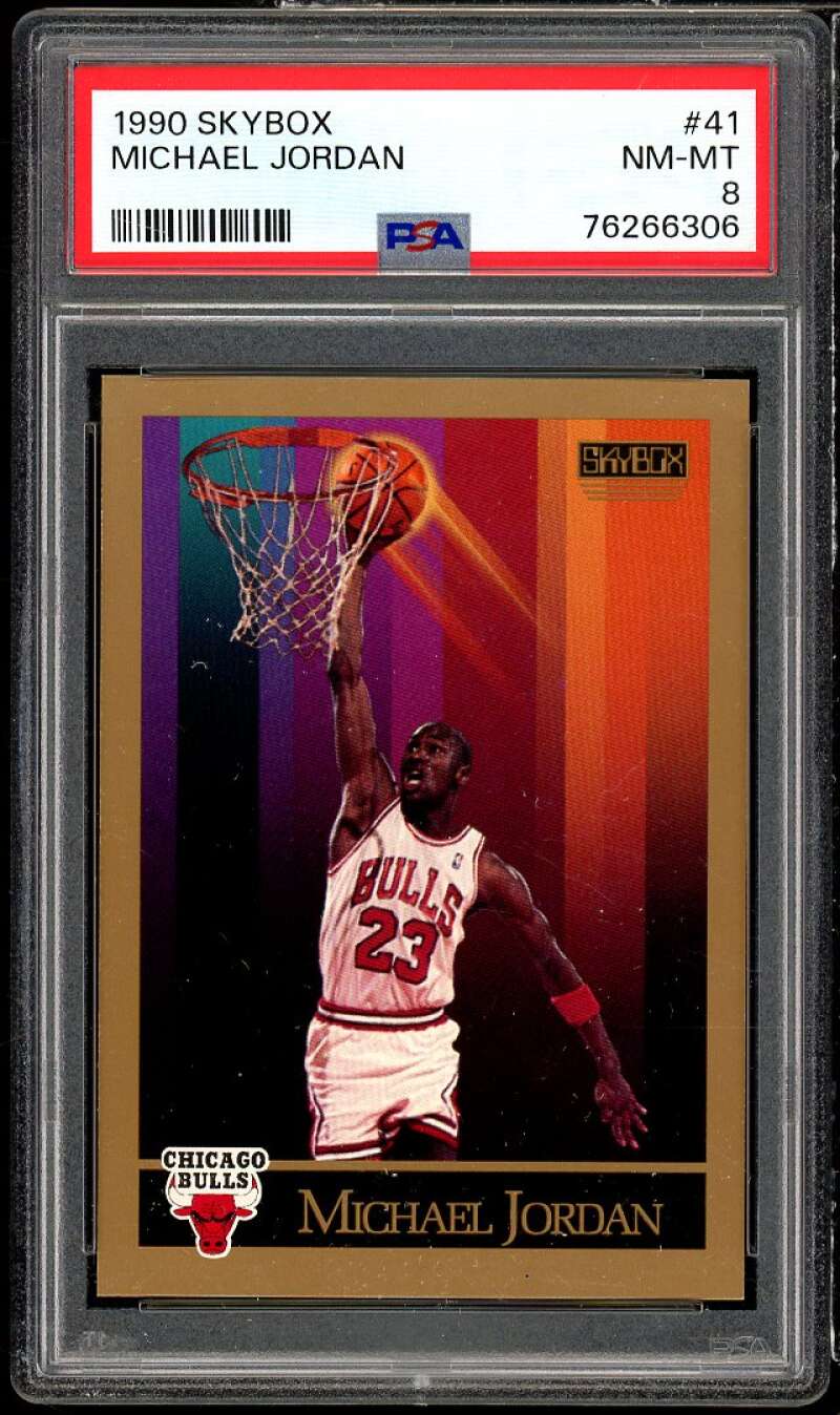 Michael Jordan Card 1990-91 SkyBox #41 PSA 8 Image 1