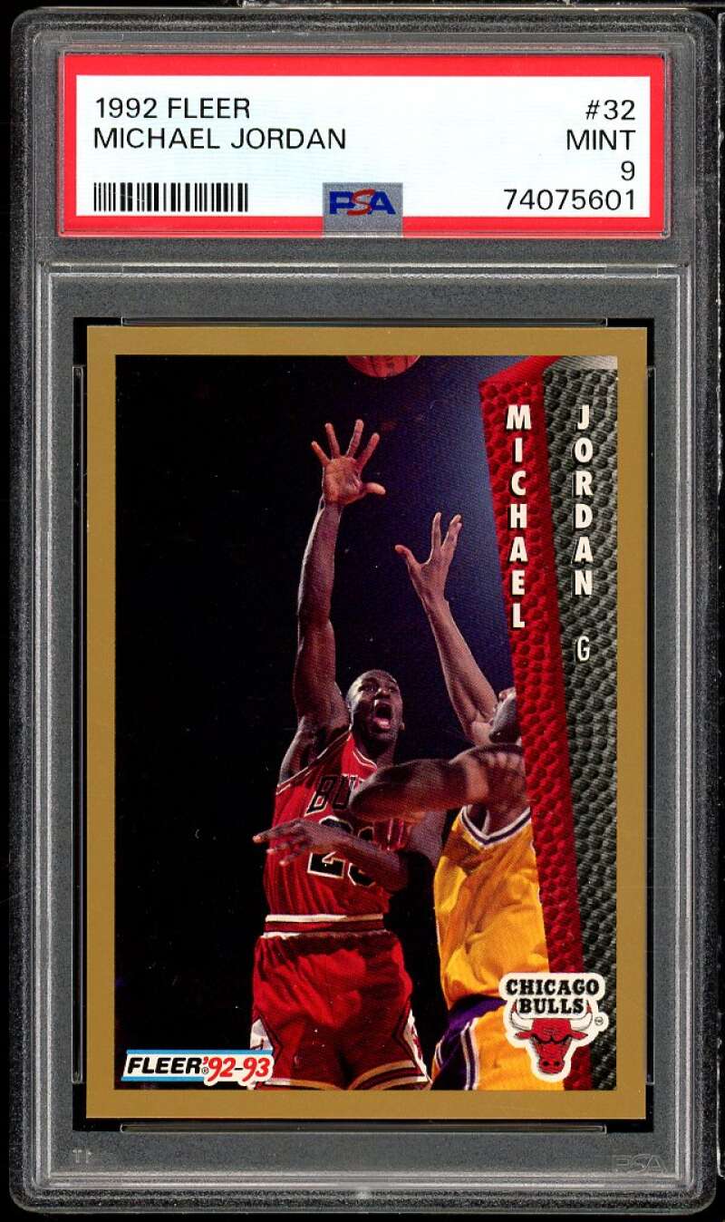 Michael Jordan Card 1992-93 Fleer #32 PSA 9 Image 1