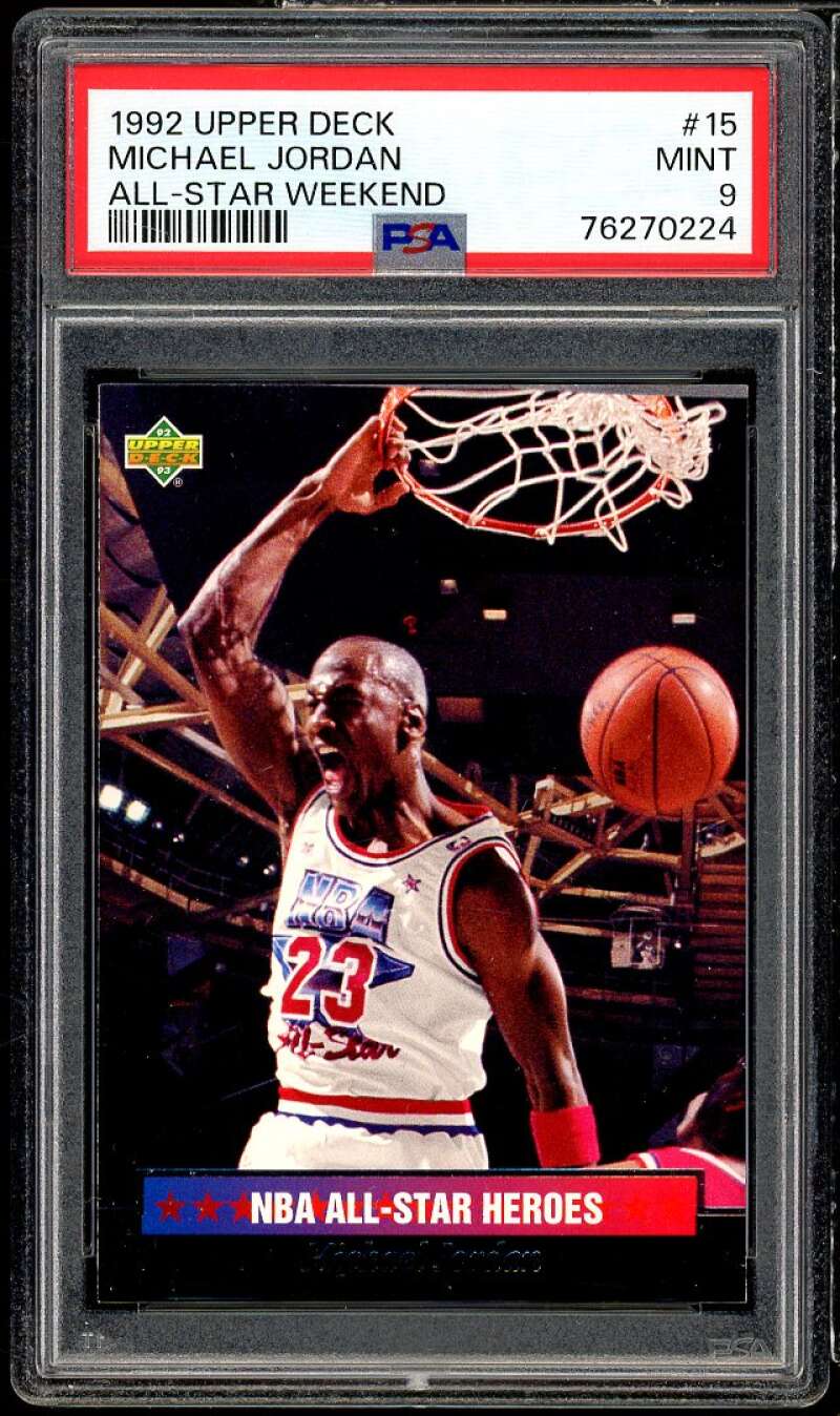 Michael Jordan Card 1992-93 Upper Deck All-Star Weekend #15 PSA 9 Image 1