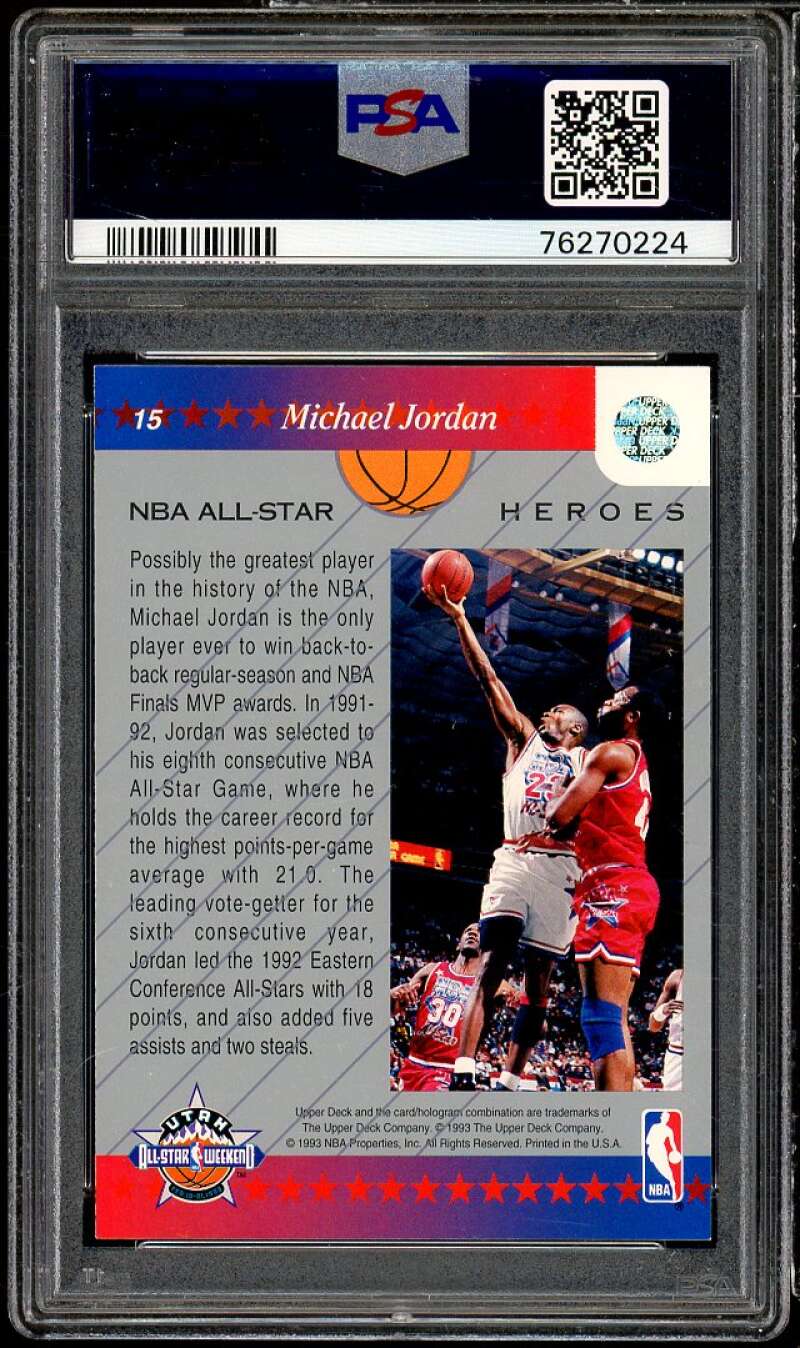 Michael Jordan Card 1992-93 Upper Deck All-Star Weekend #15 PSA 9 Image 2