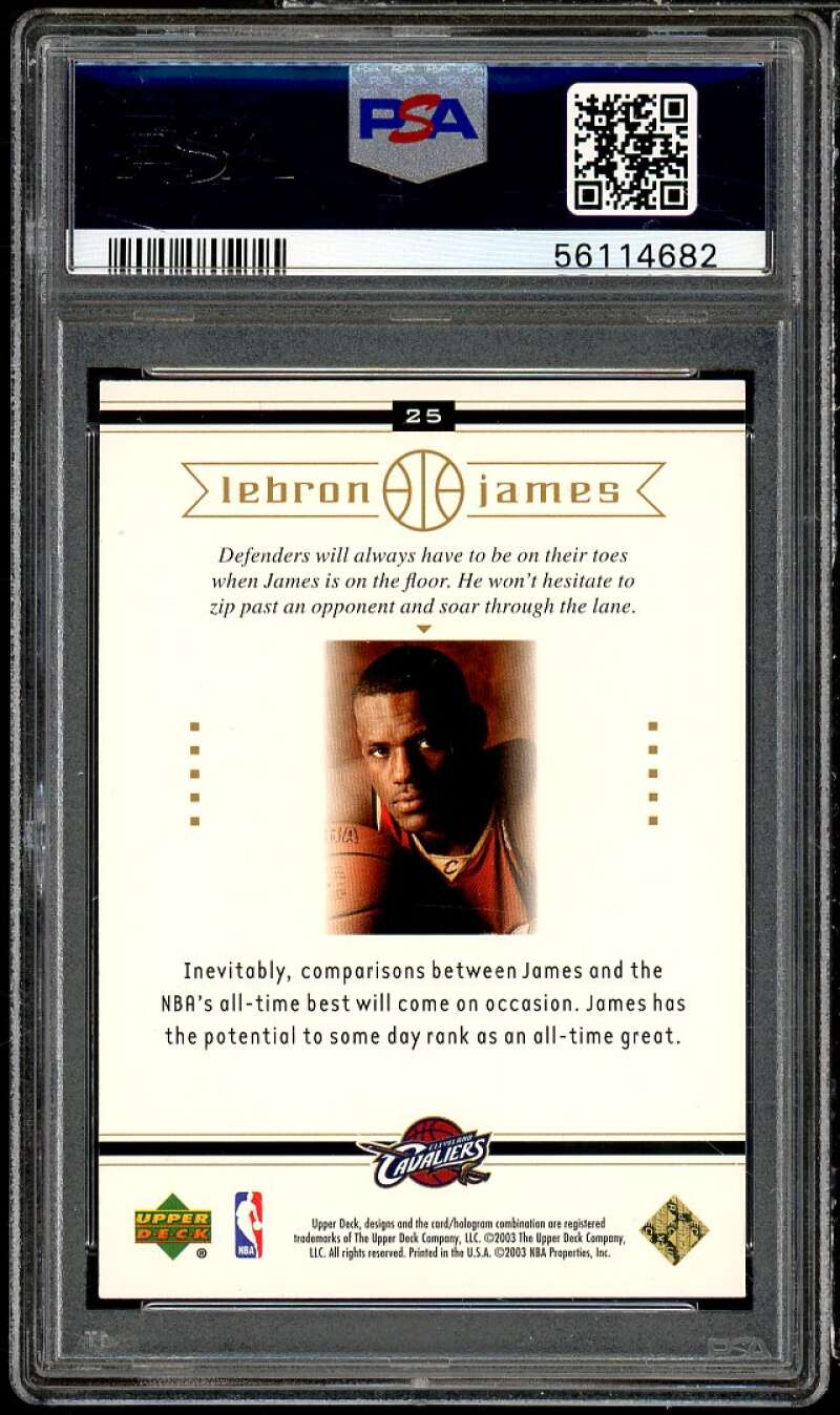 LeBron James Rookie Card 2003 Upper Deck LeBron James Box Set #25 PSA 9 Image 2