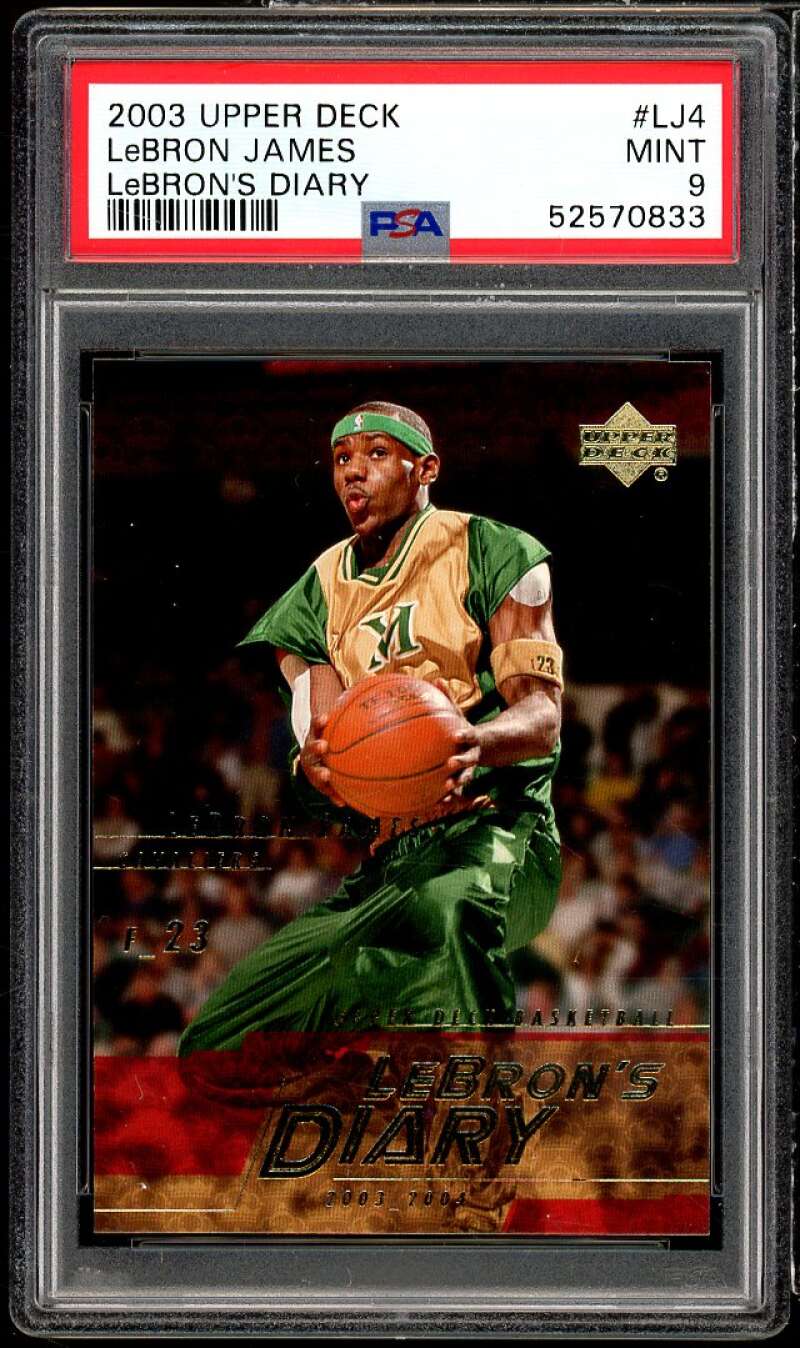 LeBron James Rookie Card 2003 Upper Deck LeBron's Diary #LJ4 PSA 9 Image 1