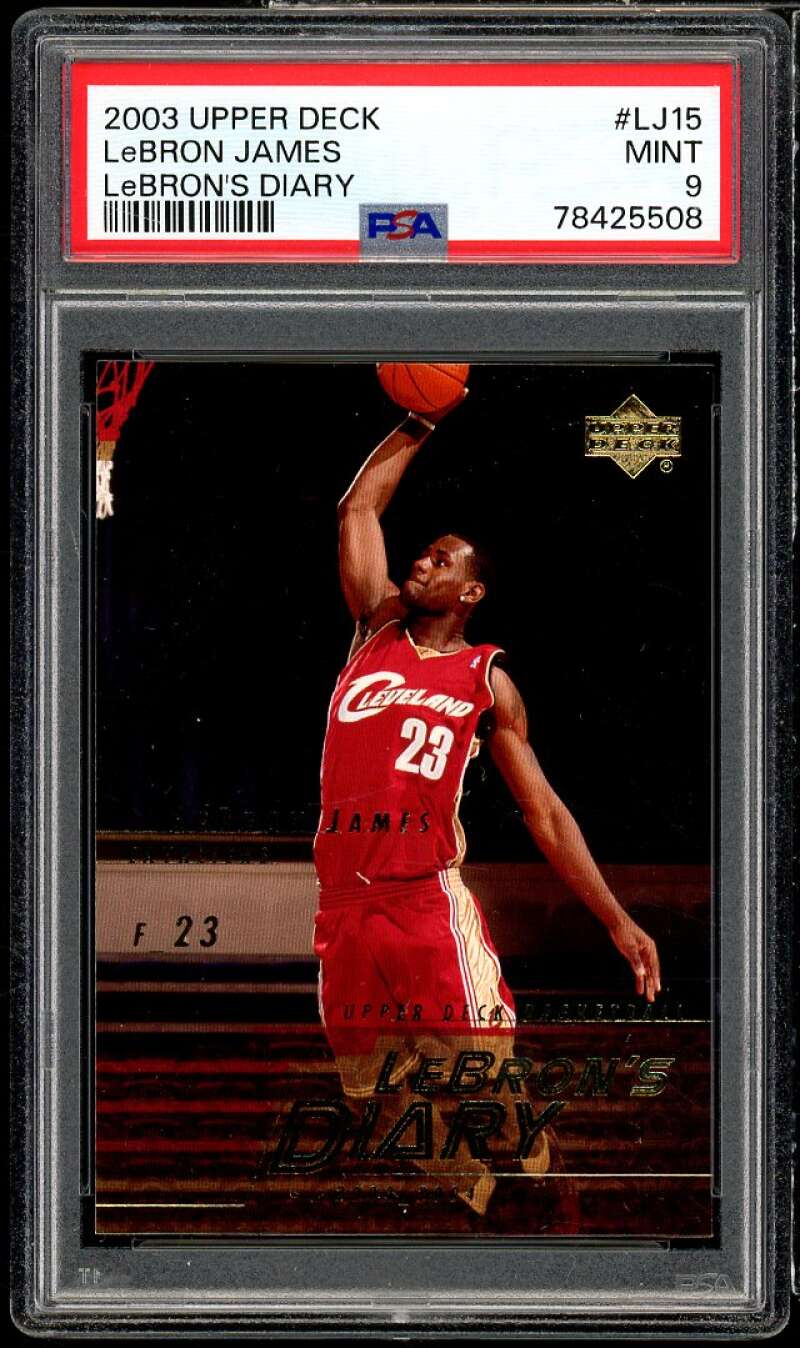 LeBron James Rookie Card 2003 Upper Deck LeBron's Diary #LJ15 PSA 9 Image 1