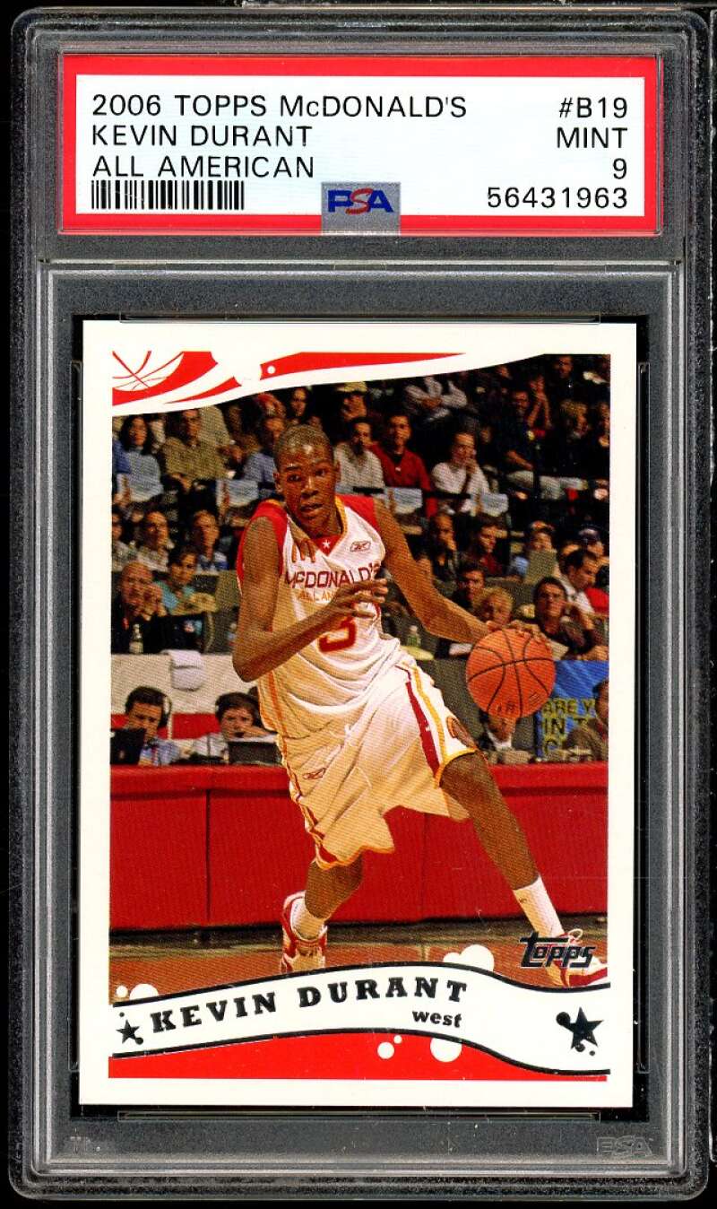 Kevin Durant Rookie Card 2006 Topps McDonald's All American #B19 PSA 9 Image 1