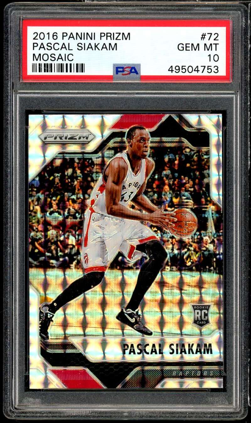 Pascal Siakam Rookie Card 2016-17 Panini Prizm Mosaic #72 PSA 10 Image 1