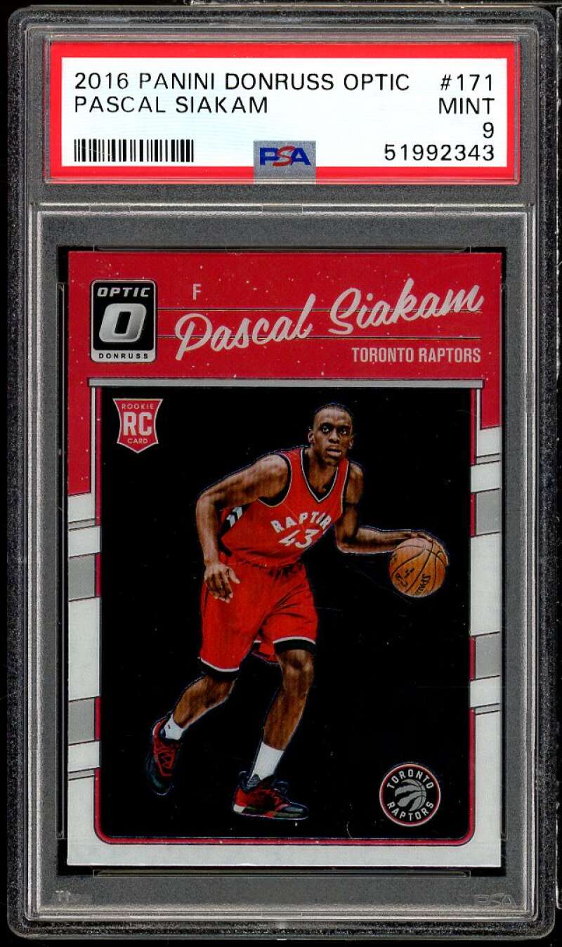 Pascal Siakam Rookie Card 2016-17 Panini Donruss Optic #171 PSA 9 Image 1